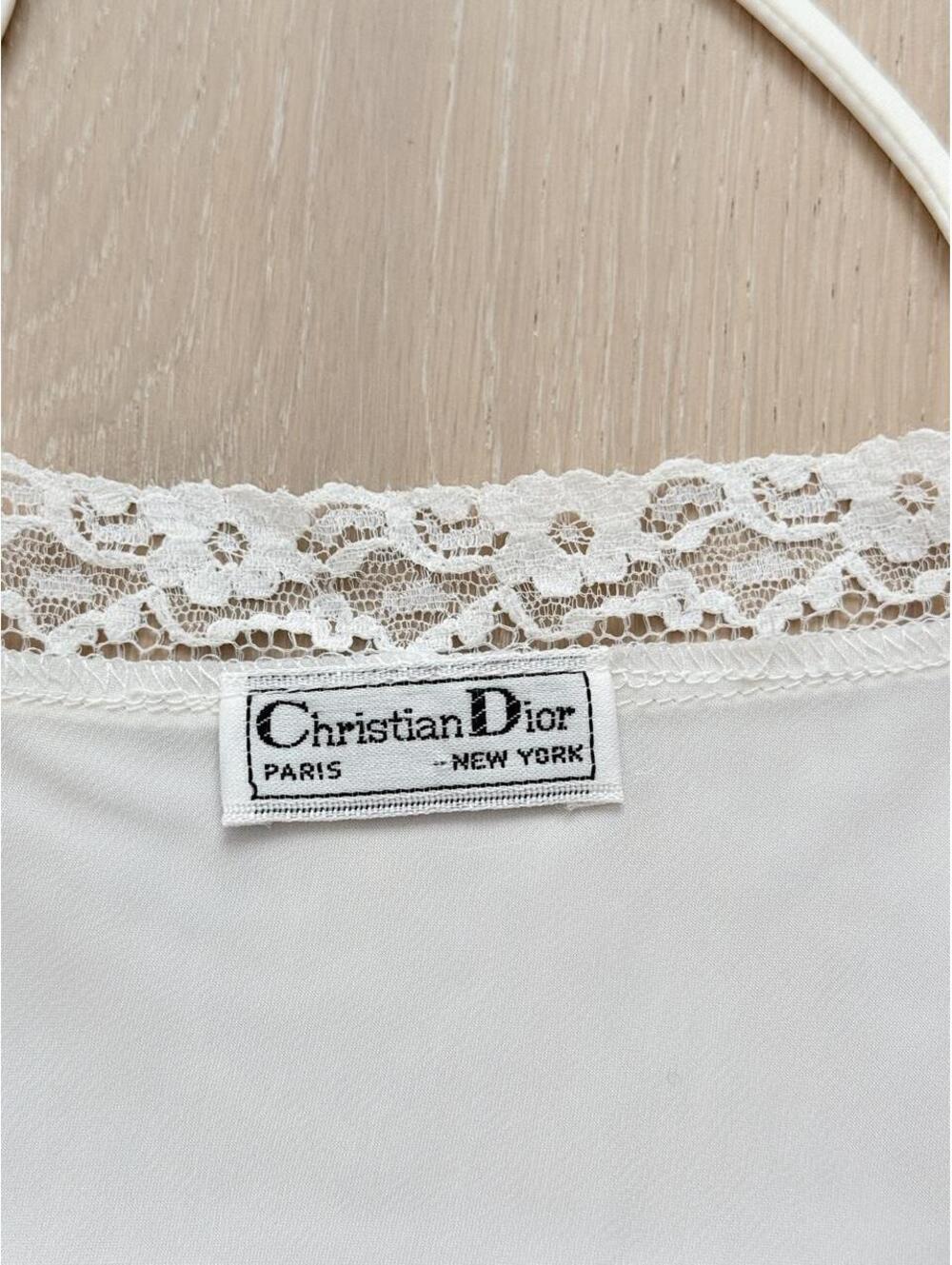 Vintage Christian Dior Lace Camisole Top Ivory Large